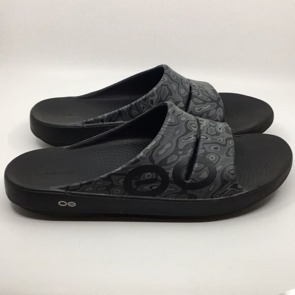 OOFOS OOah Camo Black Grey Recovery Slides Unisex EU 47 Men’s US 14 Women’s 16 main image 8